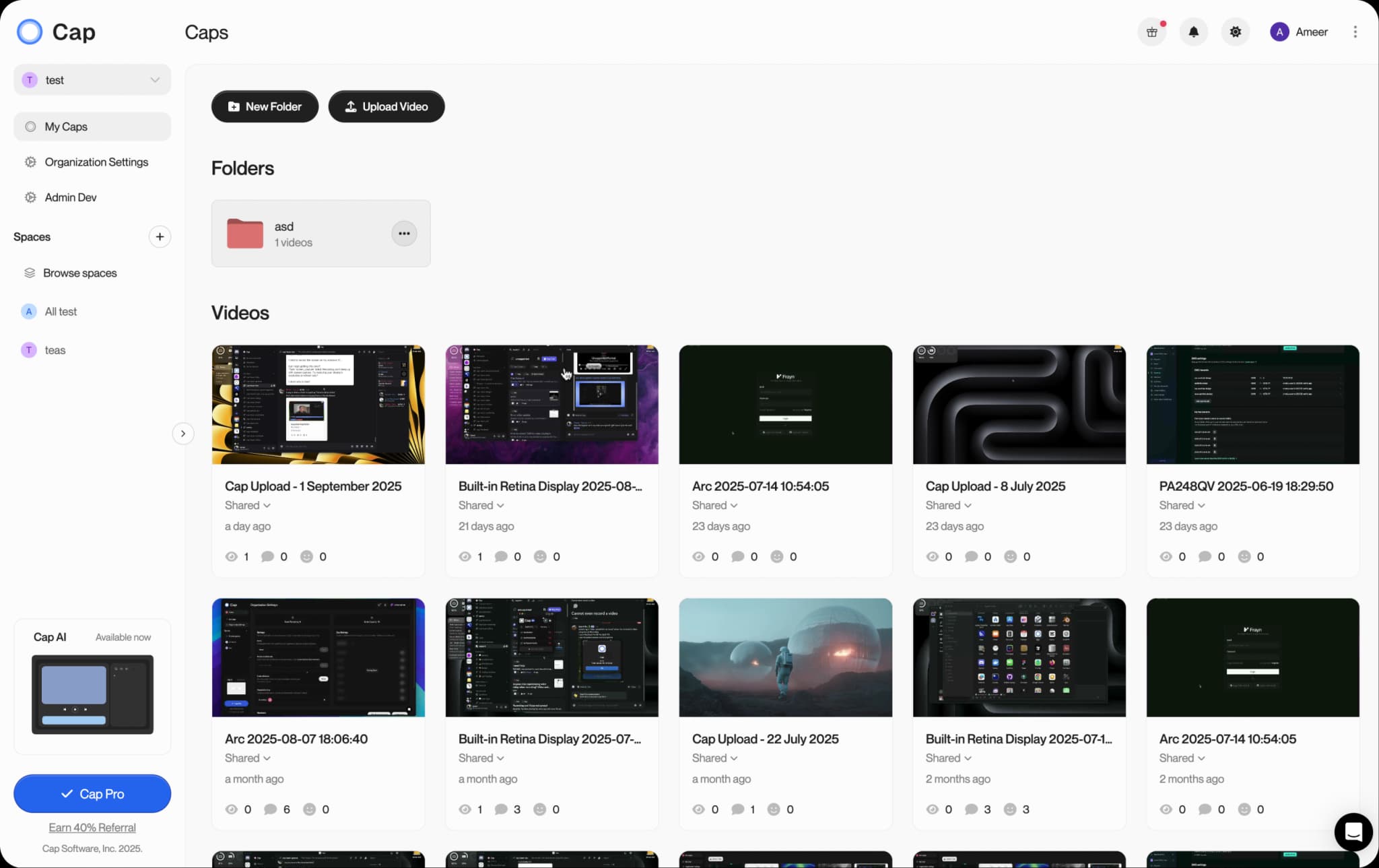 Cap Dashboard